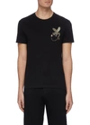 Alexander Mcqueen Dragon Patch Embellished T-shirt In Black