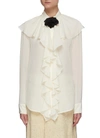 VICTORIA BECKHAM RUFFLE NECK SILK BLOUSE