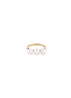 TASAKI 'BALANCE' AKOYA PEARL 18K YELLOW GOLD RING