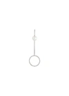 DELFINA DELETTREZ 'BUBBLE' DIAMOND PEARL 18K WHITE GOLD SINGLE DROP EARRING