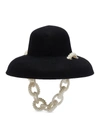LAURENCE & CHICO PEARL EMBELLISHED FELTED BOWL HAT