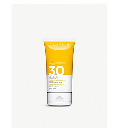 Clarins Sun Care Gel-to-oil For Body Spf 30 150ml In Cream