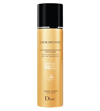 Dior Bronze Beautifying Protective Milky Mist Sublime Glow Spf50 125ml In White