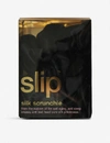 SLIP SLIP BLACK SILK SCRUNCHIES PACK OF THREE,99111892