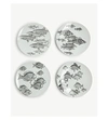 Fornasetti Fish Print Ceramic Plates Set Of Six