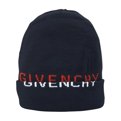 Givenchy Logo Beanie In Red Black