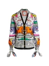 VERSACE KNOTTED-SLEEVE PRINT SHIRT,0400012514546