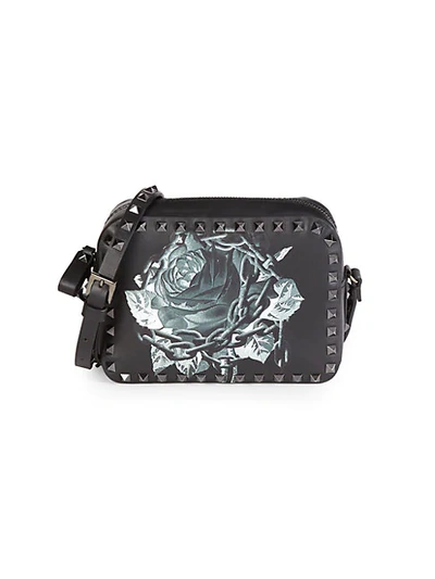 Valentino Garavani Undercover Rockstud Leather Camera Bag In Black