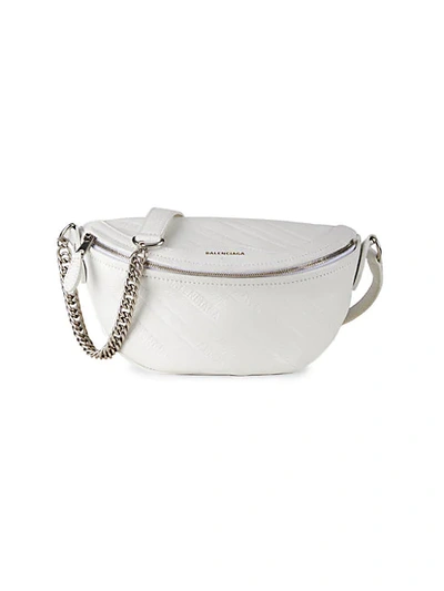 Balenciaga Souvenir Leather Belt Bag In White