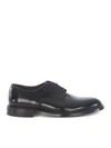 GREEN GEORGE OXFORD BRUSHED LEATHER IN BLACK,60553 NERO 396