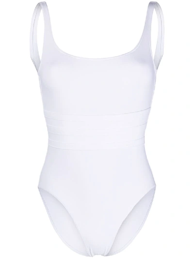 Eres Asia Scoop-neck One-piece Swimsuit With Waistband Detail In White