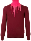 Walter Van Beirendonck Drip Turtle Neck In Red