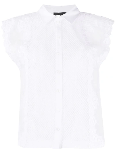 Ermanno Ermanno Short-sleeve Mesh-panel Shirt In White