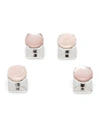 Cufflinks, Inc Men's Sterling Silver Pink Mother-of-pearl Shirt Studs In Pink/white