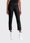 Alexander Mcqueen Leaf Crepe Cigarette Trousers In Black