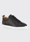 Christian Louboutin Rantulow Grained-leather Trainers In Black