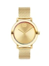 MOVADO WOMEN'S BOLD EVOLUTION YELLOW GOLD IP & RAINBOW CRYSTAL MESH BRACELET WATCH,400012585542