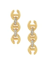 HOORSENBUHS TRI-LINK 18K YELLOW GOLD & DIAMOND STUD EARRINGS,400012554963