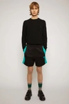 ACNE STUDIOS Side-stripe track shorts Black