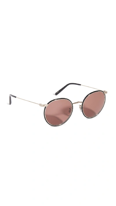 Oliver Peoples Casson Sunglasses In Soft Gold/black/rosewood