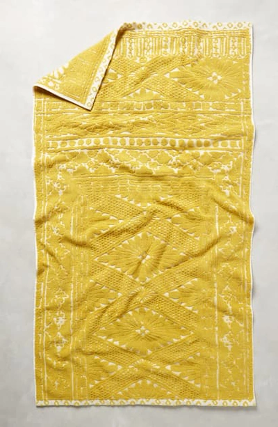 Anthropologie Home Tyler Hand Towel In Gold