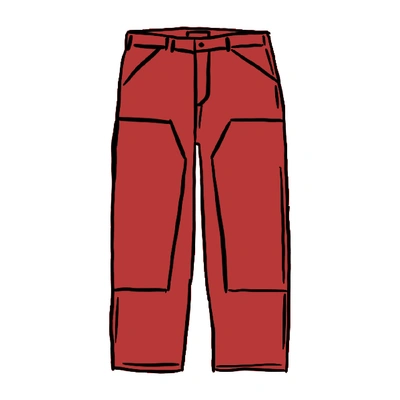 Pre-owned Supreme Double Knee Painter Pant Orange