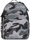 Valentino Camouflage-print Backpack In Gray