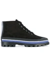 Valentino Lace-up Boots In Black