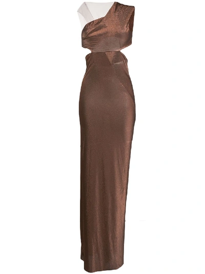 Rick Owens Cut Out Evening Dress In Brown