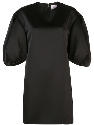 Carolina Herrera Puff Sleeves Shift Dress In Black