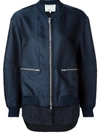 3.1 Phillip Lim Wool-blend Bomber Jacket In Blue