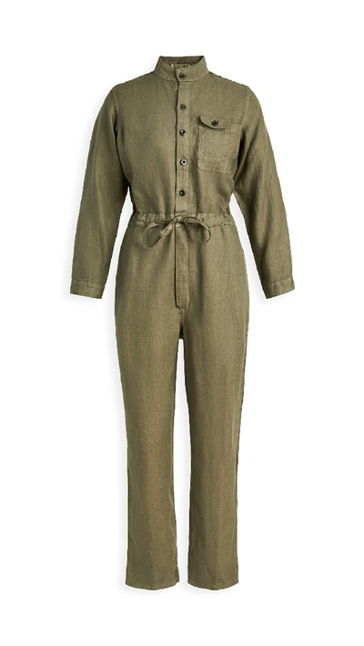 Alex Mill Linen Jumpsuit In Olive