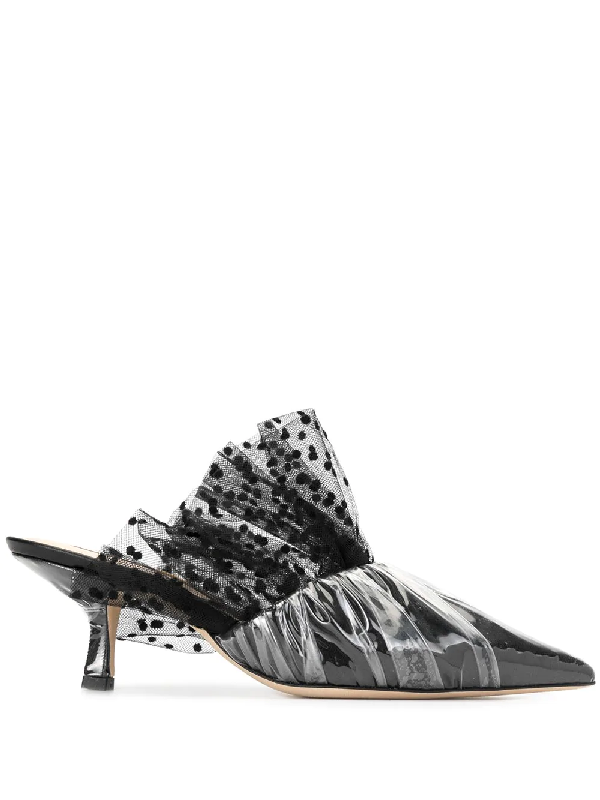 black pointed mules