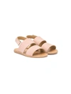 Babywalker Flat Double-strap Sandals In Pink