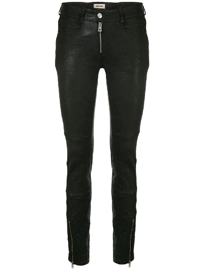 Zadig & Voltaire Matte Skinny Trousers In Black