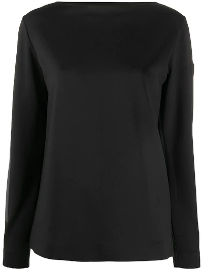 Rossignol Iridescent Elbow Patch Boat-neck Top In Black