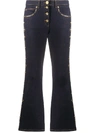 VERSACE STUDDED CROPPED FLARES TROUSERS