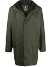 Rains Army Green Rubberised Raincoat In Green