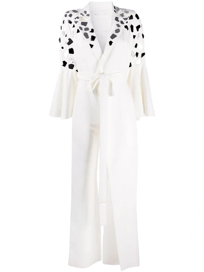 Loulou Mirror Embellished Jumpsuit In White
