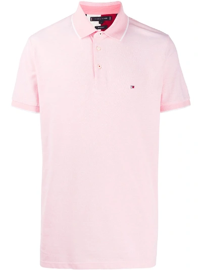 Tommy Hilfiger Short Sleeve Embroidered Logo Polo Shirt In Pink