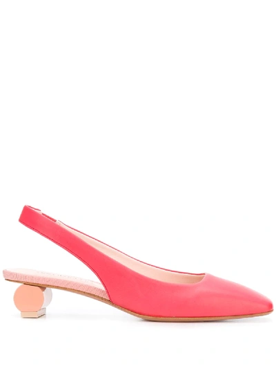 Anna Baiguera Ally Square-toe Slingback Heels In Pink