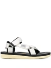 Suicoke Hook And Loop Straps Sandals In White