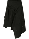 Bapy Asymmetric Embellished Skirt In Black