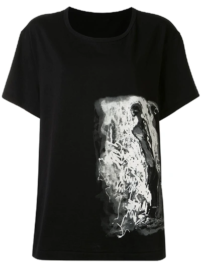 Yohji Yamamoto Graphic Print T-shirt In Black