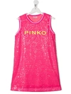 Pinko Teen Sequin-embellished Sleeveless Dress In Pink