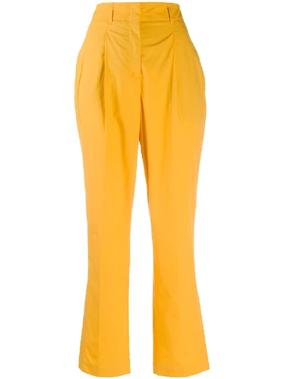 Dorothee Schumacher Cropped Pleated Trousers In Yellow