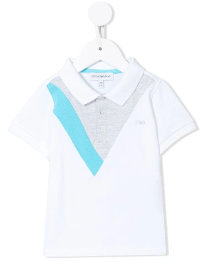 Emporio Armani Babies' Geometric Polo Shirt In Blue