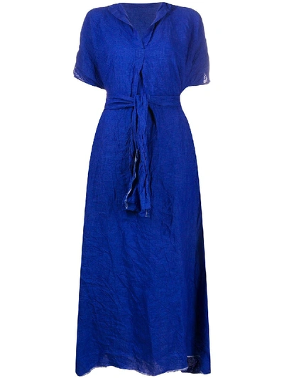 Daniela Gregis Poplin Tie-waist Dress In Blue