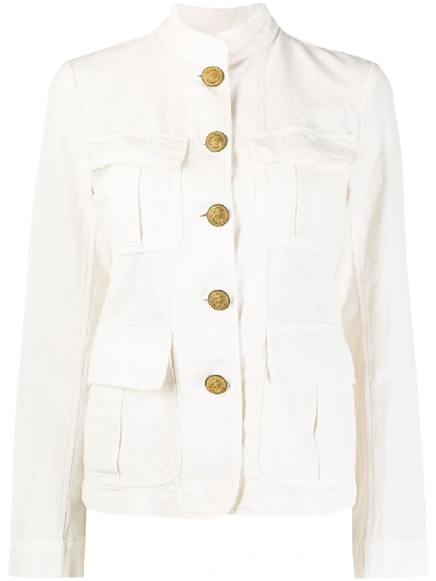 Nili Lotan Lightweight Military Jacket In White