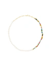 ANNI LU ALAIA 18KT GOLD-PLATED PEARL RAINBO NECKLACE